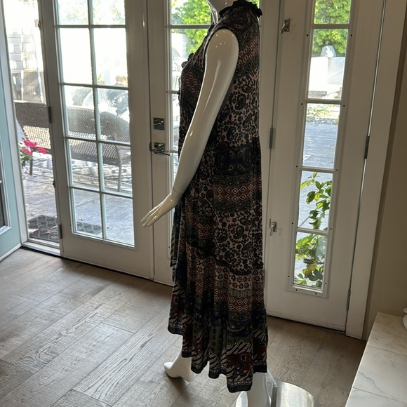 Tienda Ho 60’s Boho Multicolored Mixed Print Ruffled Flounced Vest OS - Picture 6 of 14